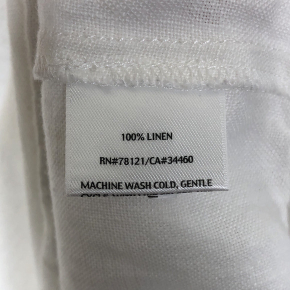 EILEEN FISHER 100% Linen Pants Cropped Sz PL White Side Zip Wide Leg Lagenlook - Picture 4 of 11